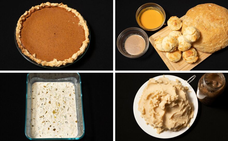 Due to high inflation this year, NPR's Business desk shares cheaper dishes to substitute for Thanksgiving stables.