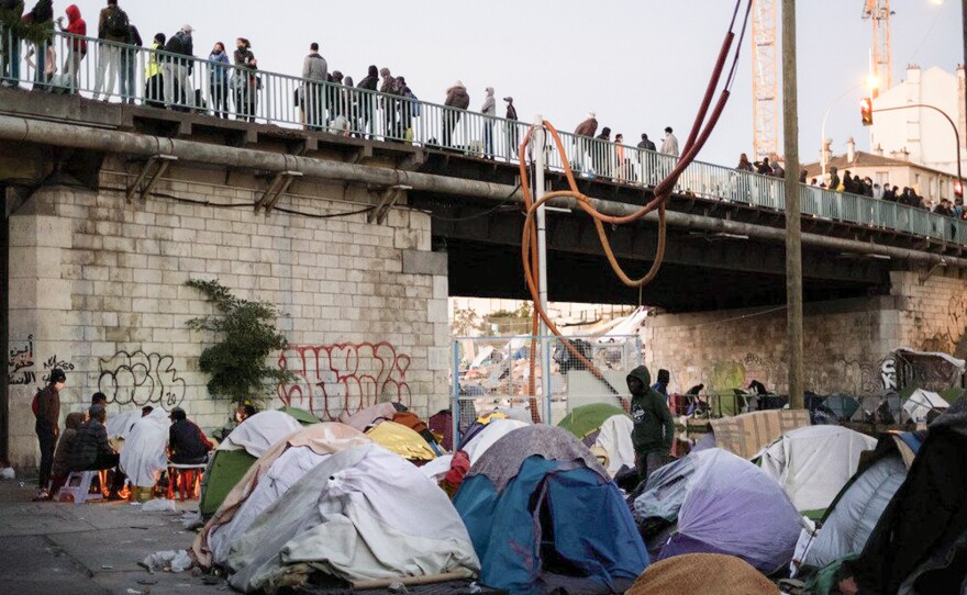 Hundreds of people were evicted from this refugee camp in Aubervilliers near Paris and sent by bus to reception centres in the Île de France region, before bulldozers razed the settlement to the ground. 29 July 2020.