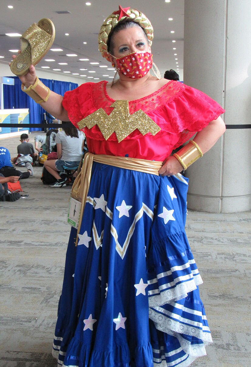 woman dressed as wonder woman