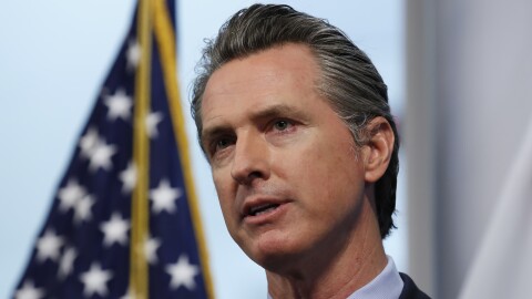 California Gov. Gavin Newsom is pictured in an April 2020 photograph.