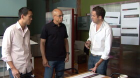 The EVERYDAY EDISONS team discusses the design of a retractable dog-leash system with inventor Brian Smith. This Emmy®-winning public television series follows 10 inventors — finalists selected from thousands of hopefuls — as their original ideas evolve into prototypes and potentially, retail products.