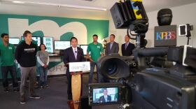 Councilman Todd Gloria speaks at a press conference announcing the San Diego Cleantech Landscape report, Nov. 4, 2015.