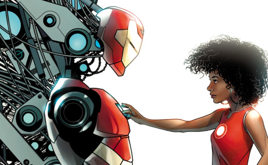 Invincible Iron Man — featuring the debut of a new hero, Riri Williams — is one five books Marvel is using to promote science, math, and arts disciplines through a series of covers.