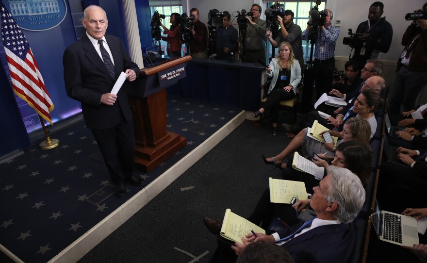 In 2017, then-White House Chief of Staff John Kelly speaks about the process of the military notifying family members of a death, in this case that of his own son in Afghanistan.