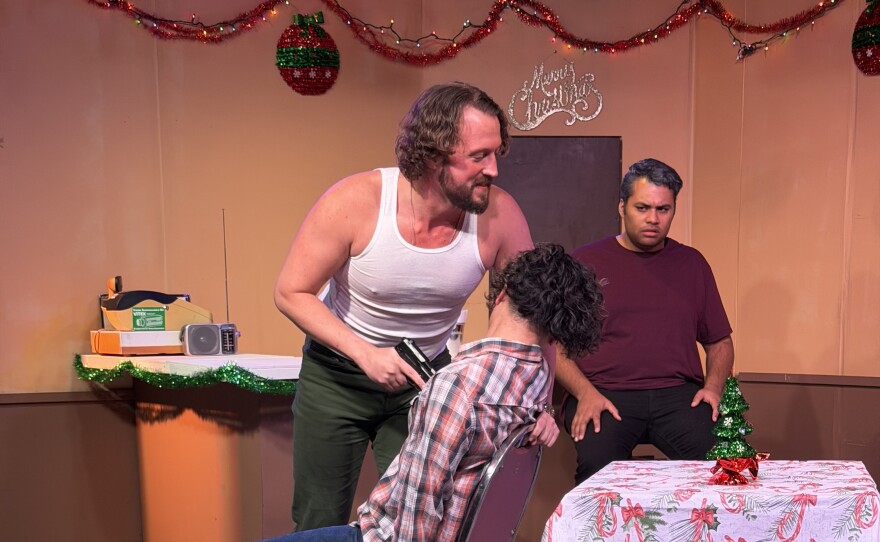 Shane Hennessey, Kevin Phantom and Jacob James in "89 Carson Junction Road." Dec. 4, 2025