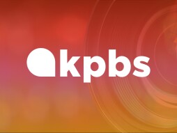 KPBS Logo with Fall Colors in the background