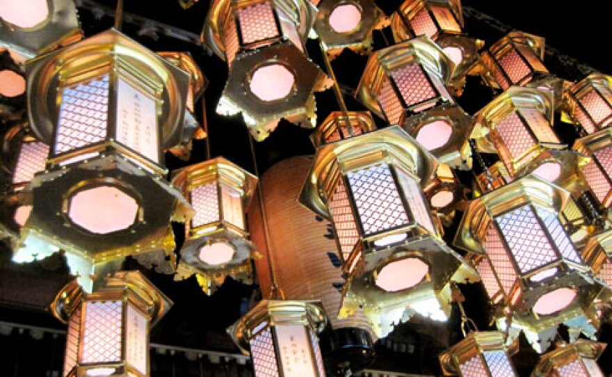 Lanterns in a temple on the island of Shikoku, Japan.