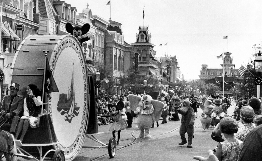 Walt Disney World has its grand opening dedication ceremony with a parade down Main Street in Orlando, Fla., on Oct. 25, 1971.