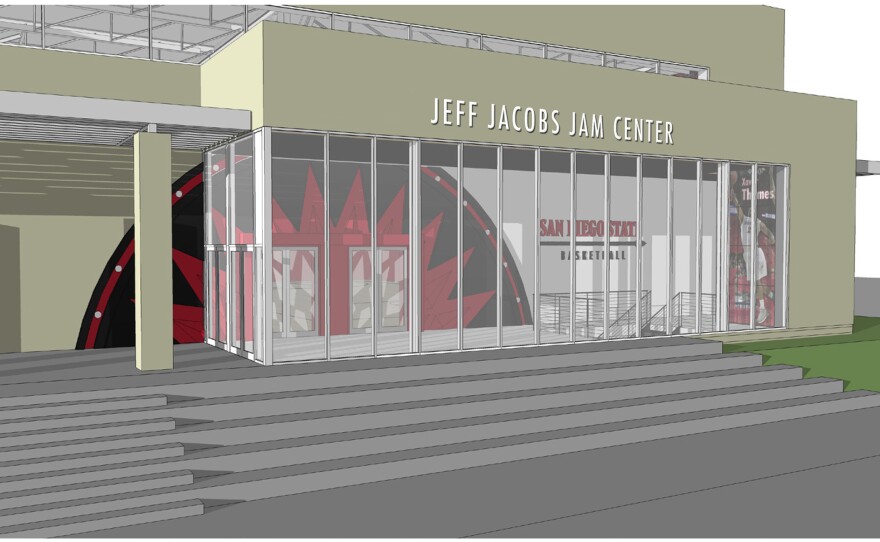 Artist rendering of the Jeff Jacobs JAM Center, which will open at SDSU in fall 2015.