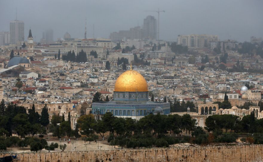 A picture taken from the Mount of Olives shows the Old City of Jerusalem with the Dome of the Rock. President Trump on Wednesday recognized Jerusalem as Israel's capital, upending decades of U.S. policy and ignoring dire warnings from Arab and Western allies alike.