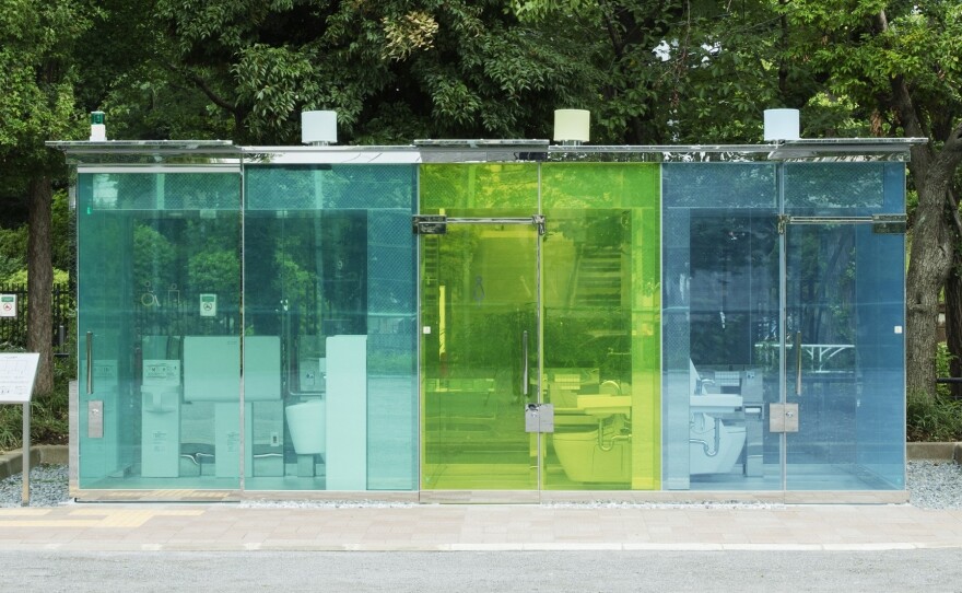The restrooms recently opened at two parks in Tokyo. More architect-designed public bathrooms will be created in the coming months.