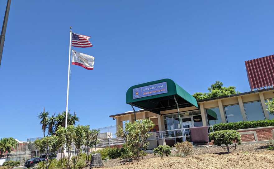 San Diego Juvenile Hall's visitor's entrance is shown in this photo taken Sept. 11, 2021.