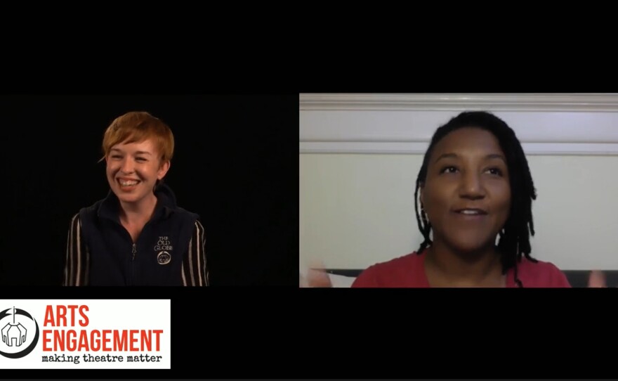 Katherine Haroff and Miki Vale partake in Community Voices, one of the Old Globe Theatre's online arts engagement programs.