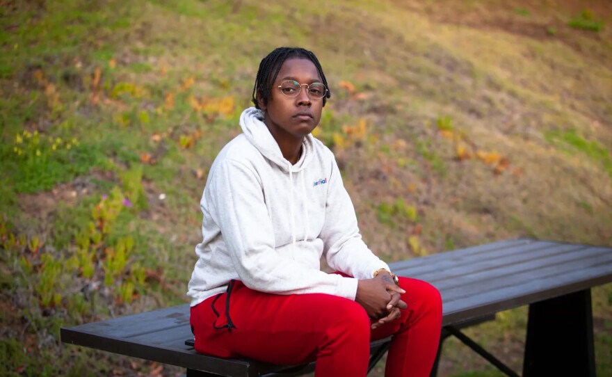 Turquoise Teagle, a former employee at Veterans Village of San Diego, is shown on Feb. 13, 2021, in her prior role working at the Crowne Plaza Hotel in Mission Valley.