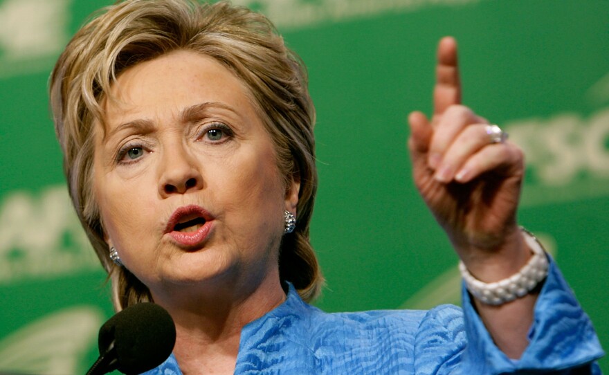 Hillary Clinton addressing the American Federation of State, County and Municipal Employees, or AFSCME, during its National Leadership Conference in 2007.