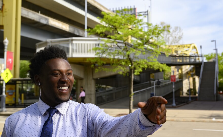 Amir Grigsby talks about his love for Pittsburgh sports outside Acrisure Stadium.