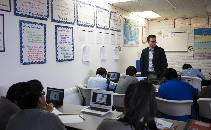 A classroom at City Heights Prep is shown in this undated photo.