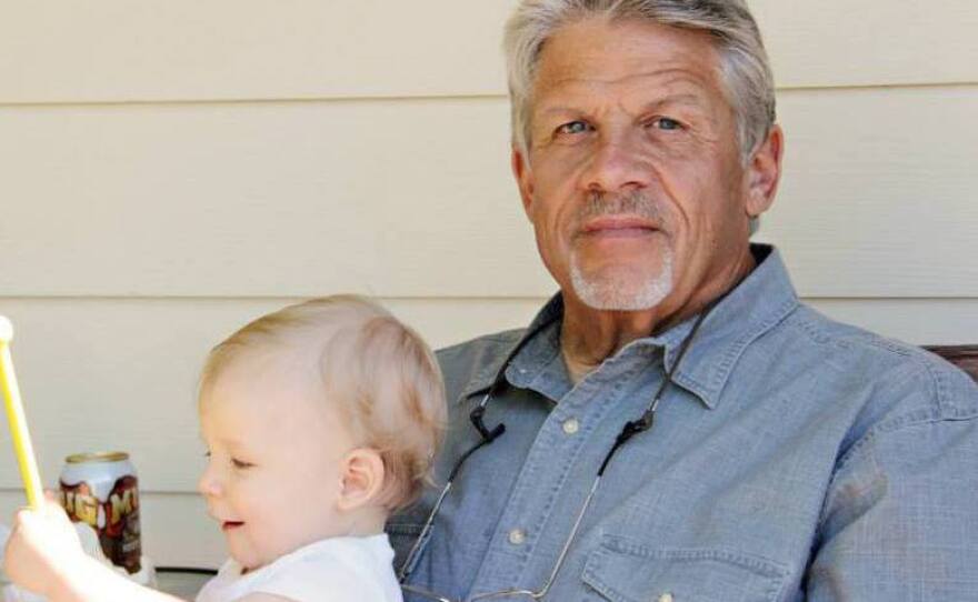 James Blaesing, seen here in 2013 with his grandson, Mason Simon, is the grandson of President Warren G. Harding, according to recent DNA tests.