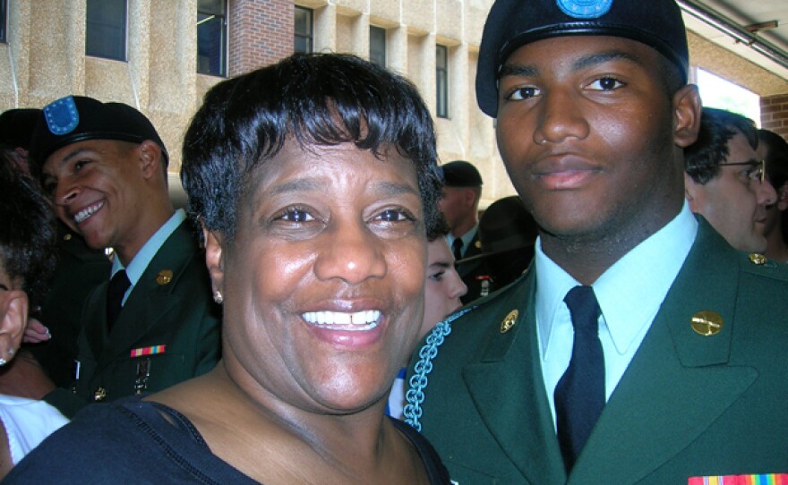 Paula Davis with her only child, Private First Class Justin R. Davis, who gave his life while serving in Afghanistan. The "National Memorial Day Concert" will feature the powerful story of this America hero and his family.