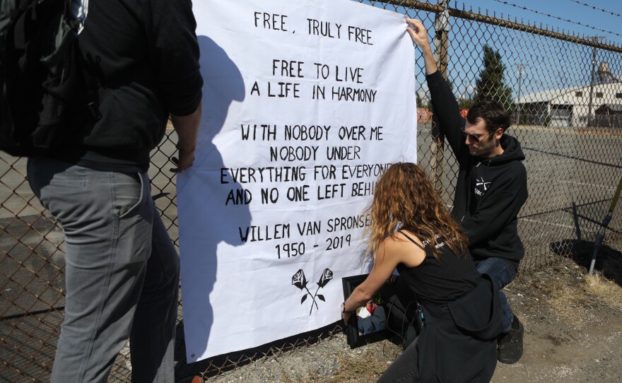 Members of the Puget Sound John Brown Gun Club hold a memorial service for van Spronsen a year after his death. The Dutch-born immigrant, musician and father of two was a lifelong activist and early member of the armed antifascist group in the Seattle area.