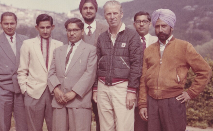 Norman Borlaug and group of men pose for a portrait. June 1963.