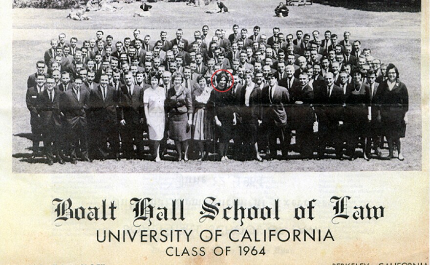 Penny Cooper (circled in red), a member of the 1964 Class at Boalt Hall School of Law at the University of California.