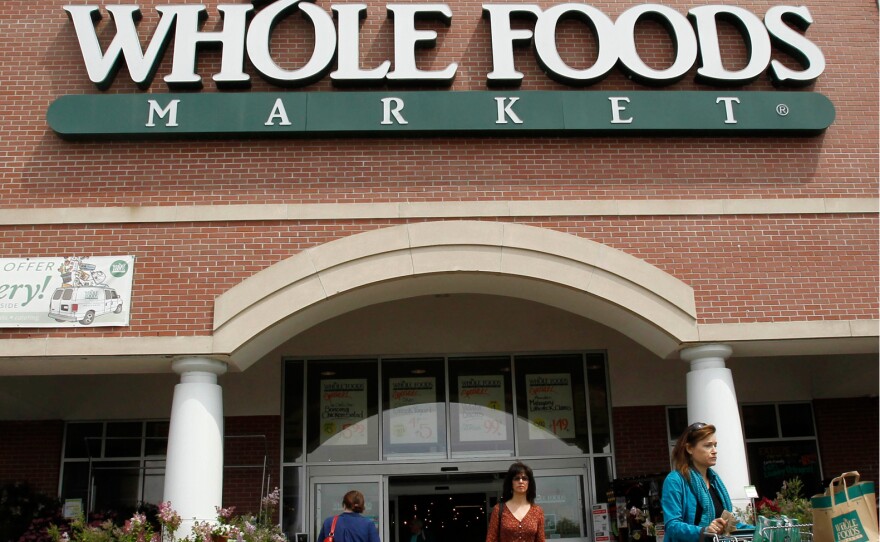 A composite image of a Whole Foods in Providence, R.I., and a Cracker Barrel in Springville, Utah, both taken in 2011.