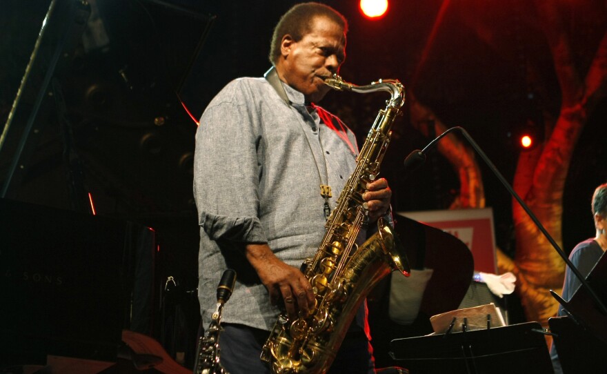 File photo of Jazz saxophonist Wayne Shorter performing at the 5 Continents Jazz Festival in Marseille, southern France on July 23, 2013.