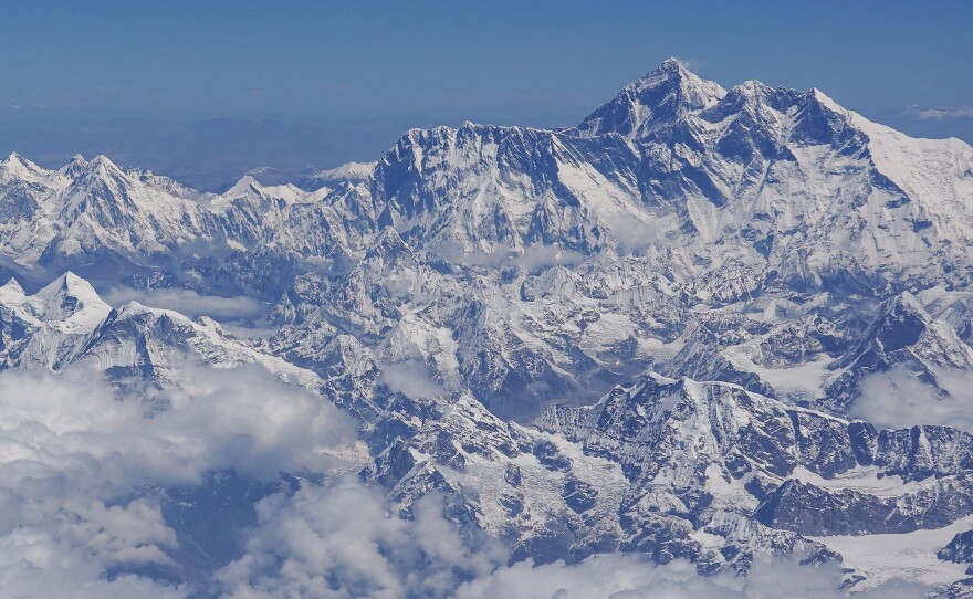 A Utah man died Wednesday on his descent from Mount Everest, seen here last month.