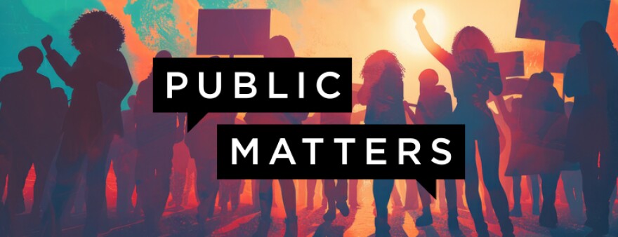 Public Matters Graphic Image of people behind a text that says "Public Matters"