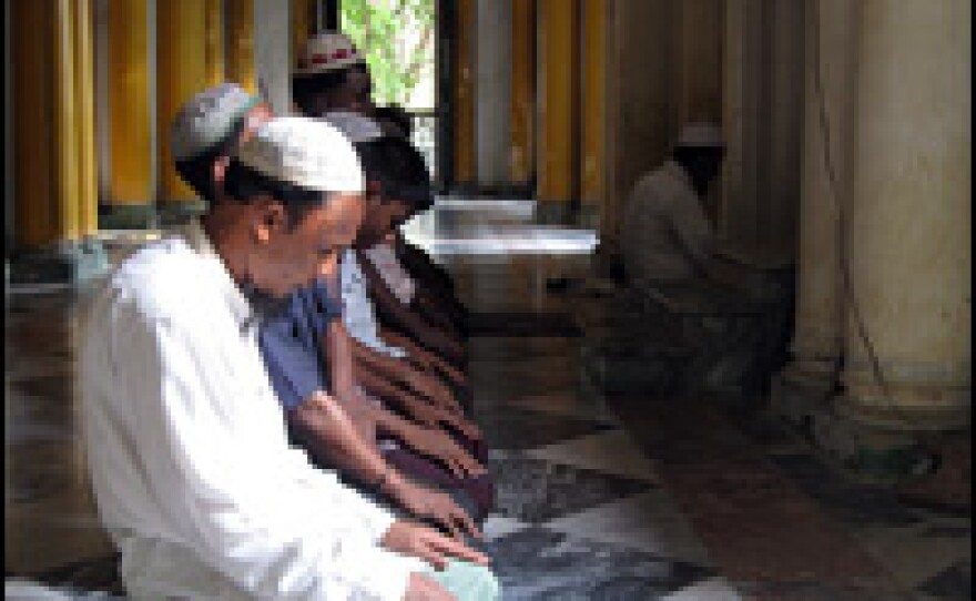 Prayers at a mosque in Sittwe. The Rohingya are denied basic rights, are not considered citizens and have no passports.