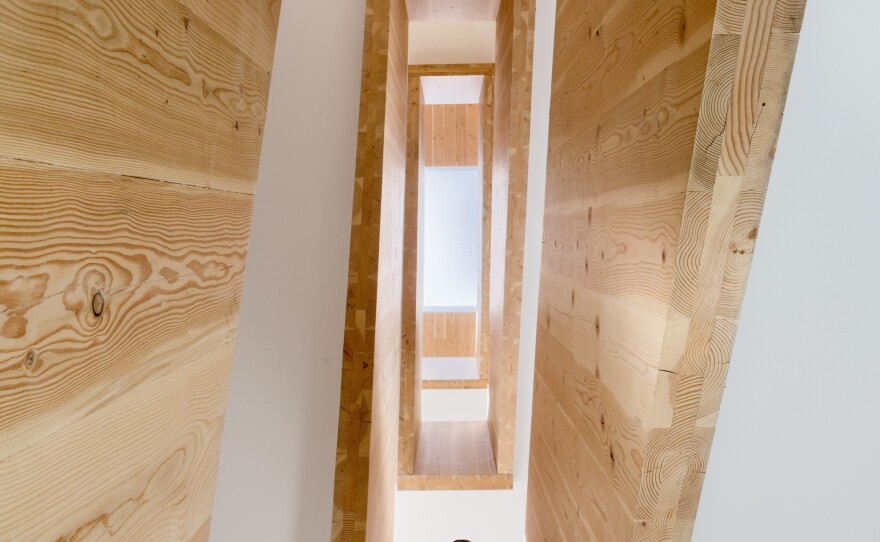 CLT Stair at Albina Yard office building in Portland, Ore. The market for wood products is changing.