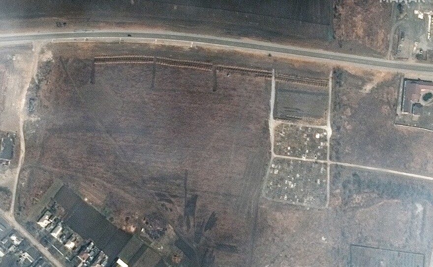 March 30, 2022: overview of the cemetery and the expansion of new graves.