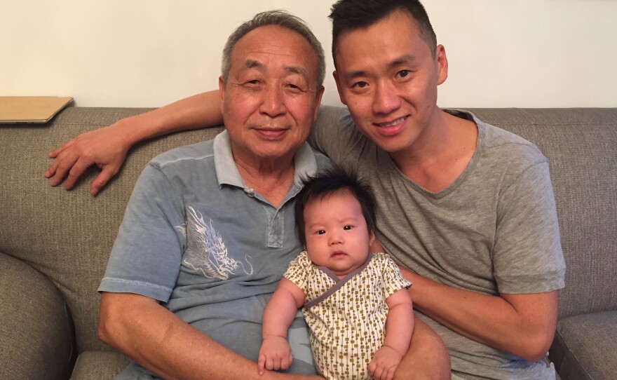 Father, son and grandson: Chanjae Lee, Ji Lee and baby Astro.