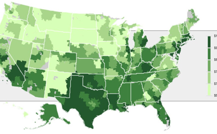Click on the map to explore geographic variations in Medicare payments per enrollee.