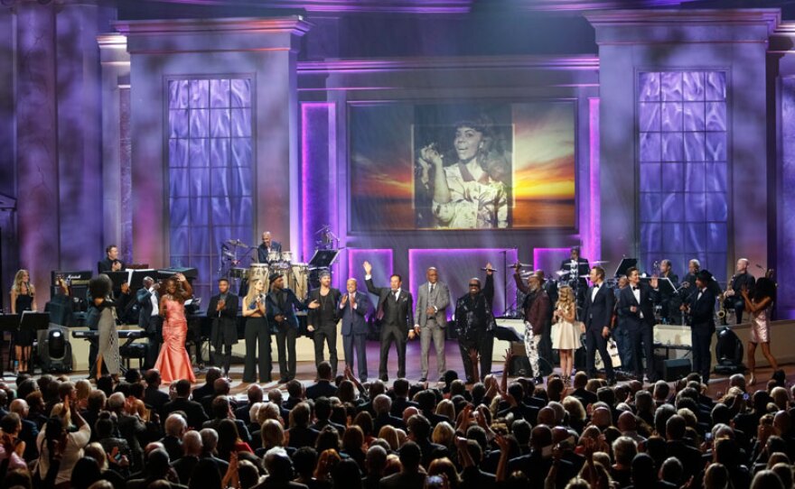 Smokey Robinson center stage during the all-cast finale at "Smokey Robinson: The Library Of Congress Gershwin Prize For Popular Song."