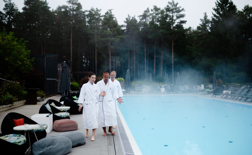 Sauna scientists Ashley Mason (from left), Earric Lee and Dr. Hans Hägglund are some of the international scientists who gathered for the International Heat Therapy Research Symposium in September at The Well in Oslo, Norway.