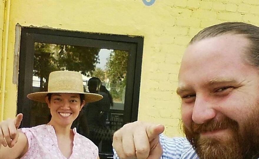 Jenny Saklar and Kiel Schmidt are both on the Food Commons Fresno team. Schmidt says he would like to see the Central Valley turn into a farm-to-fork hub like Sacramento.