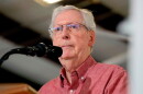 Sen. Mitch McConnell, R-Ky., speaks at an event, Aug. 2, 2025, in Fancy Farm, Ky.