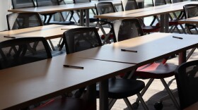 Empty chairs in a classroom at Crawford High School in the San Diego Unified School District on Monday, Aug. 12, 2024.
