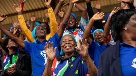 Rossina Mathye, 84 (center), was one of the original Vakhegula Vakhegula players — the name for the team from Tzaneen means "Grandmothers, Grandmothers." "Exercise is good for me," she says of her soccer career, which took her to the U.S. in 2010 to play in a special match for older women. Mathye, who has 10 grandchildren and is a great grandmother, no longer plays. "My knees are sore, so I stopped," she says. "Now I sit and watch. Now I'm one of their biggest supporters."