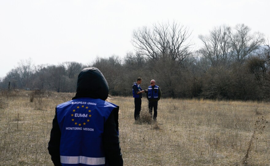 European Union monitors arrive several times a week to document Russian activities along the frontier.
