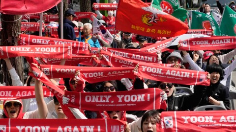Supporters of former South Korean President Yoon Suk Yeol stage a rally outside of the Seoul High Court in Seoul, South Korea, Wednesday, April 29, 2026.