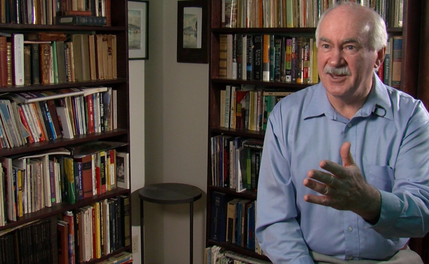 John Pierce in his home on Mount Helix, April 21, 2017