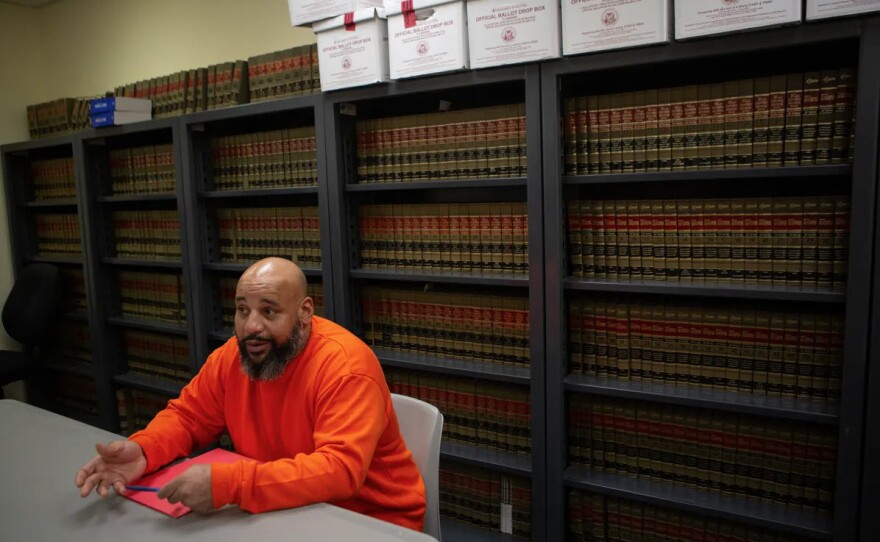 Ronald Latney, 44, from San Francisco, speaks about voting while incarcerated in the San Francisco Sheriff’s jail in San Bruno on Sept. 11, 2024.