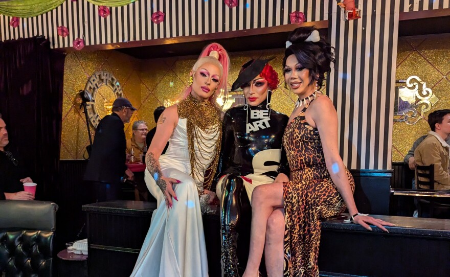 Paris Sukomi Max (on the far right) at the Lips San Diego birthday party. January 13, 2023
