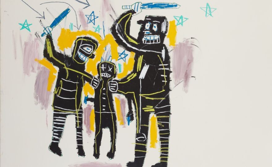 Basquiat's 1983 painting <em>Jailbirds</em>.