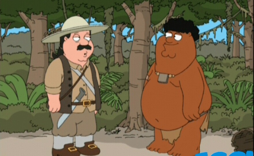 "Black Peter" and "White Cleveland" from the animated sitcom "Family Guy."