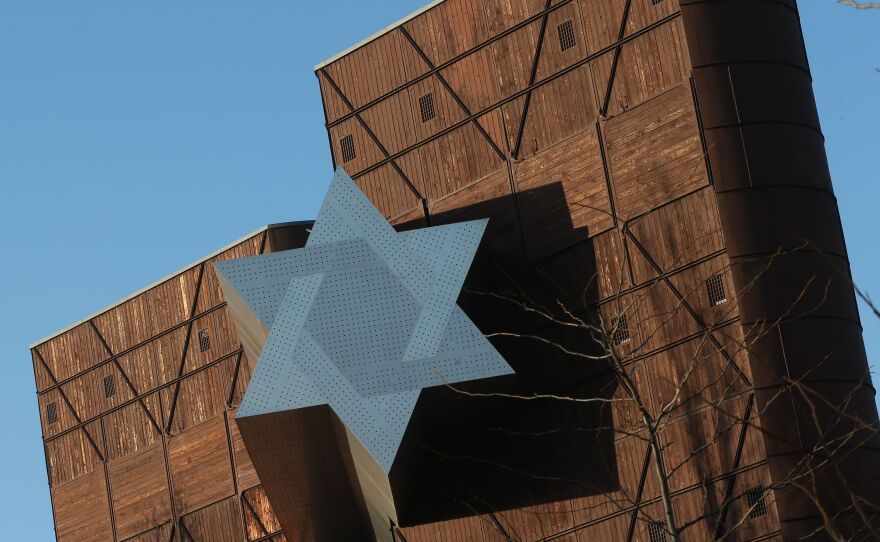 The long-delayed opening of the House of Fates Holocaust museum in Budapest, whose entrance is marked by a Star of David, is expected this spring.