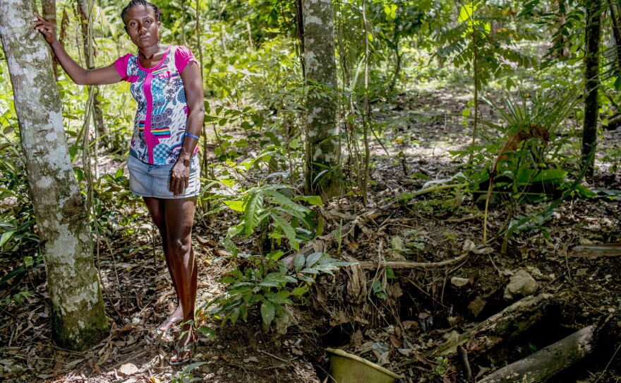 Martine, 27, lives near a river in Cayimithe, Haiti. "I don't have an enclosed toilet," she says. "My toilet is a hole in the ground by my house, which is now full and has become really dangerous. I only use it at night when I can have some privacy. In the daytime, I use a community toilet, which is about 15 minutes away from my house."